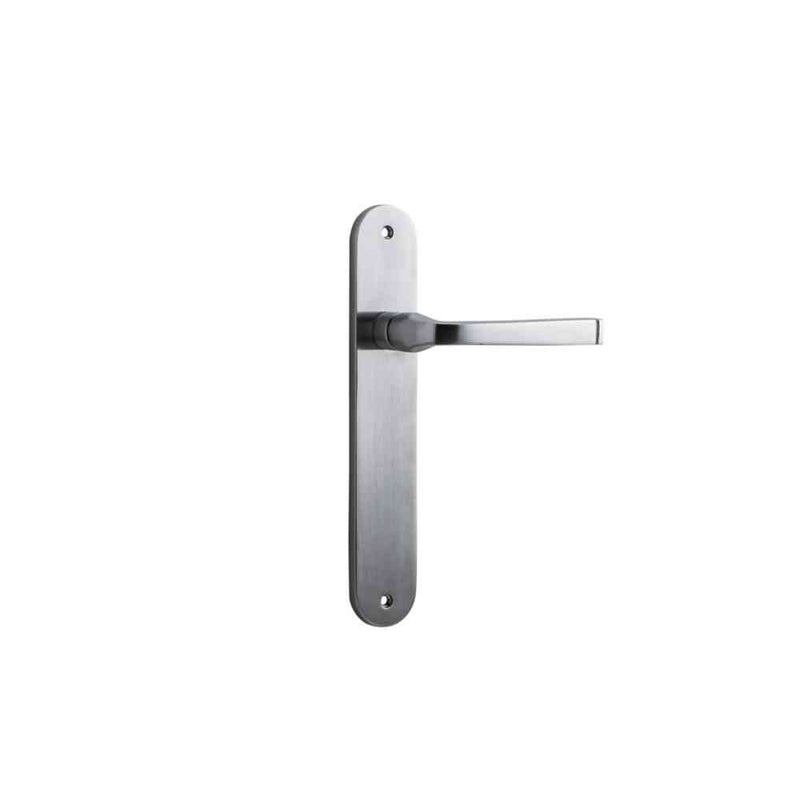 Door Lever Annecy Oval Latch Brushed Chrome