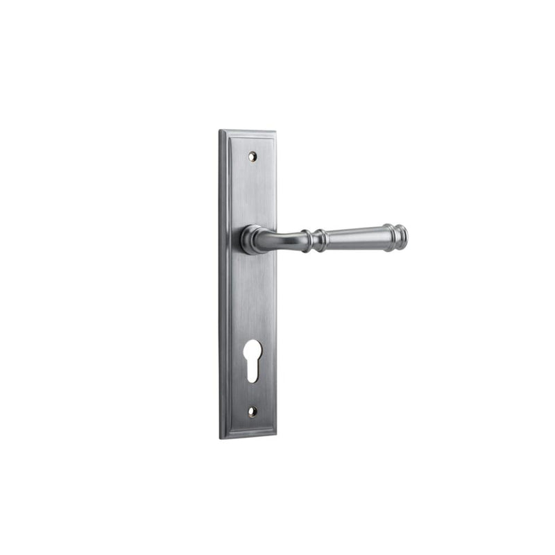 Door Lever Verona Stepped Euro Brushed Chrome
