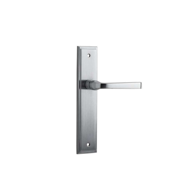 Door Lever Annecy Stepped Latch Brushed Chrome
