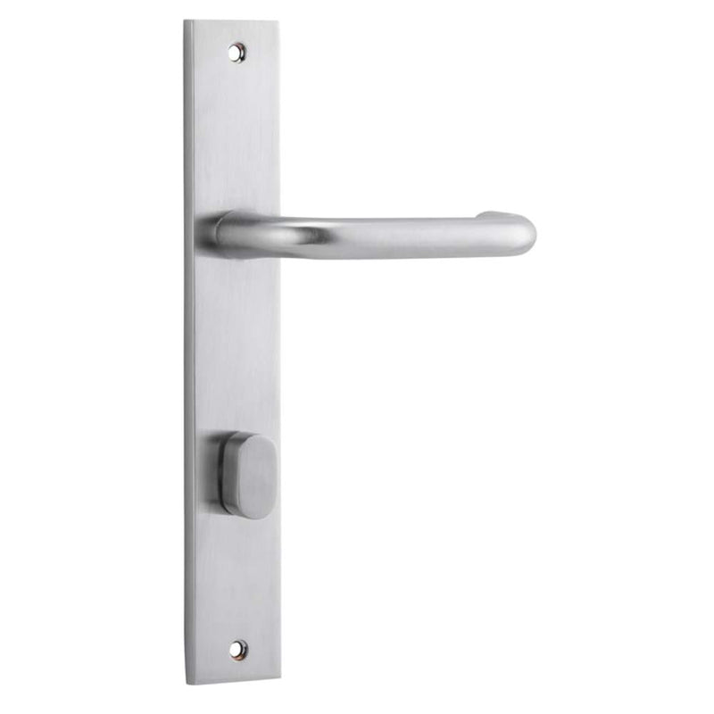 Door Lever Oslo Rectangular Privacy Brushed Chrome