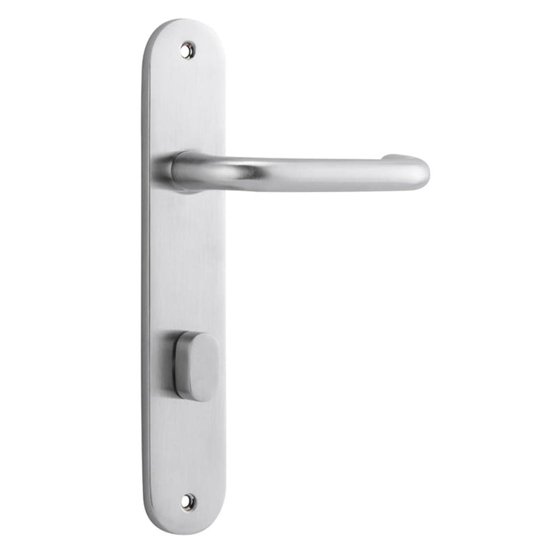 Door Lever Oslo Oval Privacy Brushed Chrome