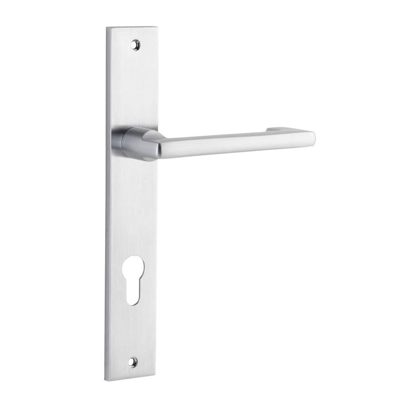 Door Lever Baltimore Return Rectangular Euro Pair Brushed Chrome
