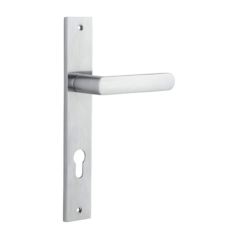 Door Lever Osaka Rectangular Euro Pair Brushed Chrome