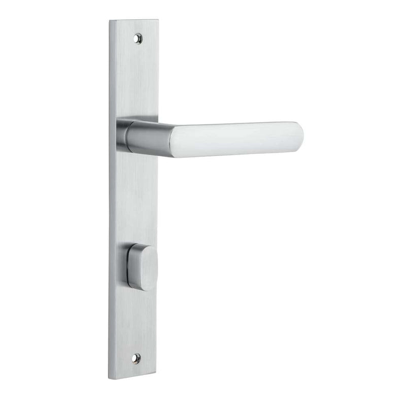 Door Lever Osaka Rectangular Privacy Pair Brushed Chrome