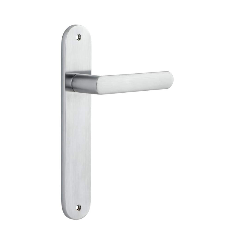 Door Lever Osaka Oval Latch Pair Brushed Chrome