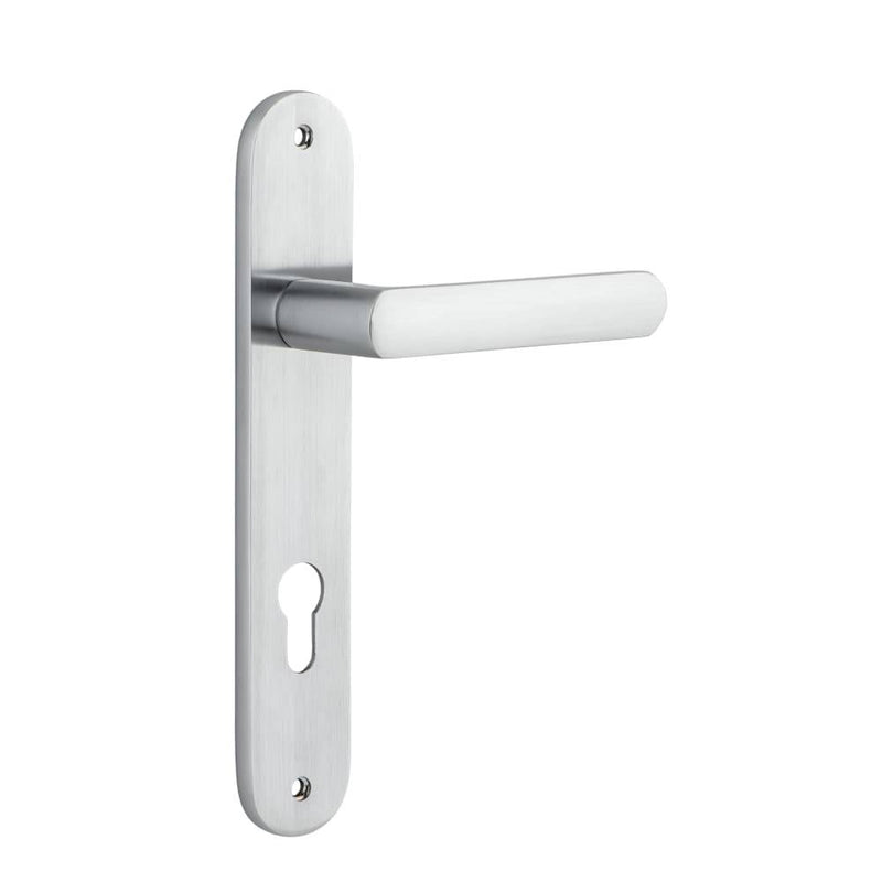 Door Lever Osaka Oval Euro Pair Brushed Chrome