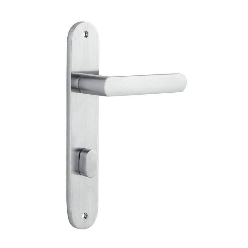 Door Lever Osaka Oval Privacy Pair Brushed Chrome