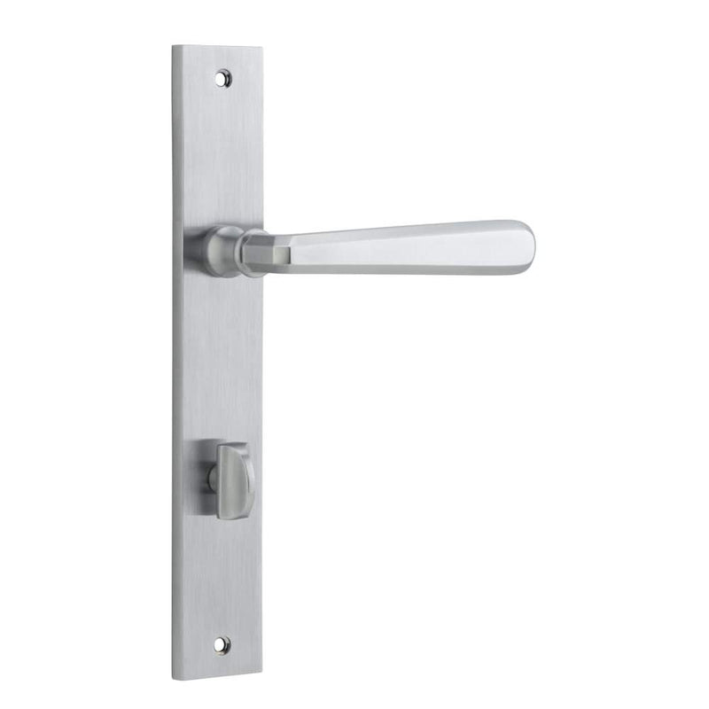 Door Lever Copenhagen Rectangular Privacy Pair Brushed Chrome