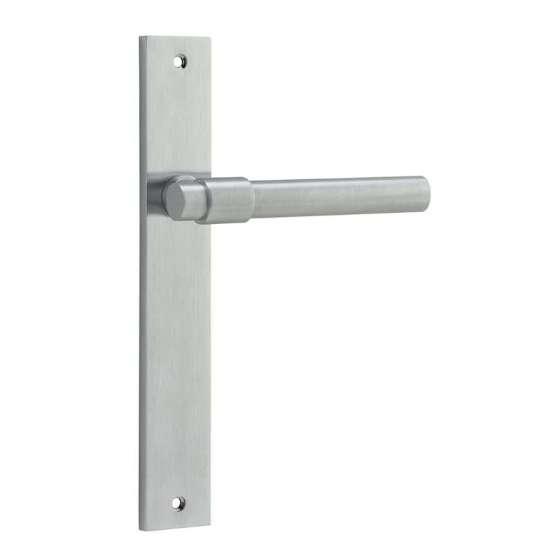 Door Lever Helsinki Rectangular Latch Pair Brushed Chrome
