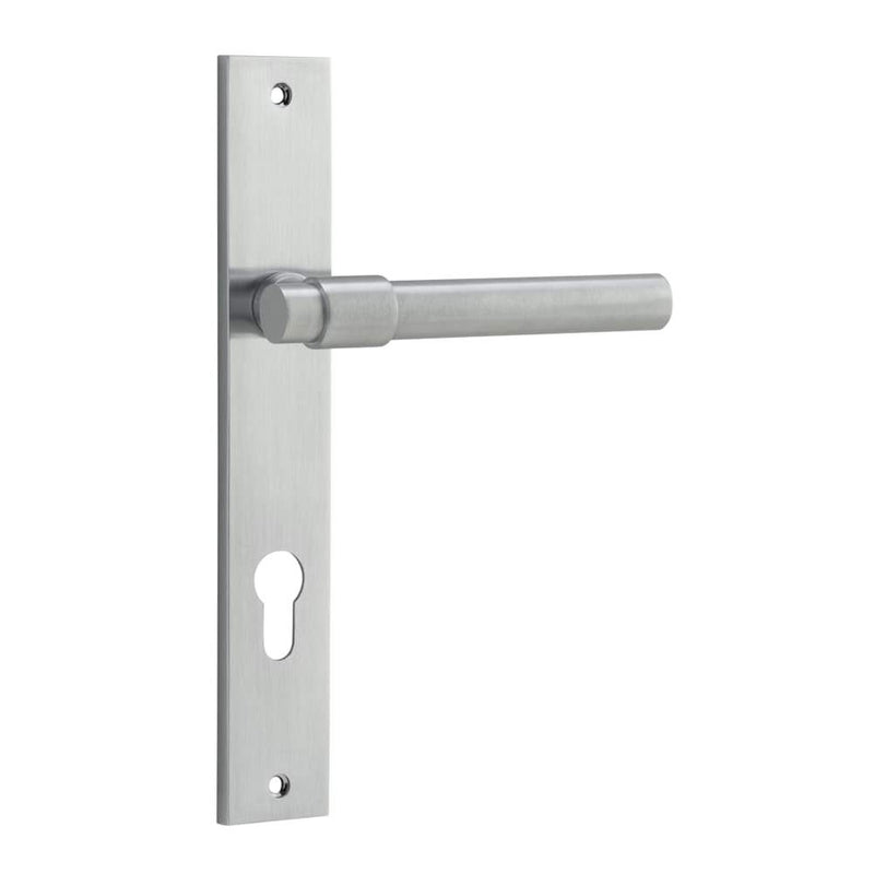 Door Lever Helsinki Rectangular Euro Pair Brushed Chrome
