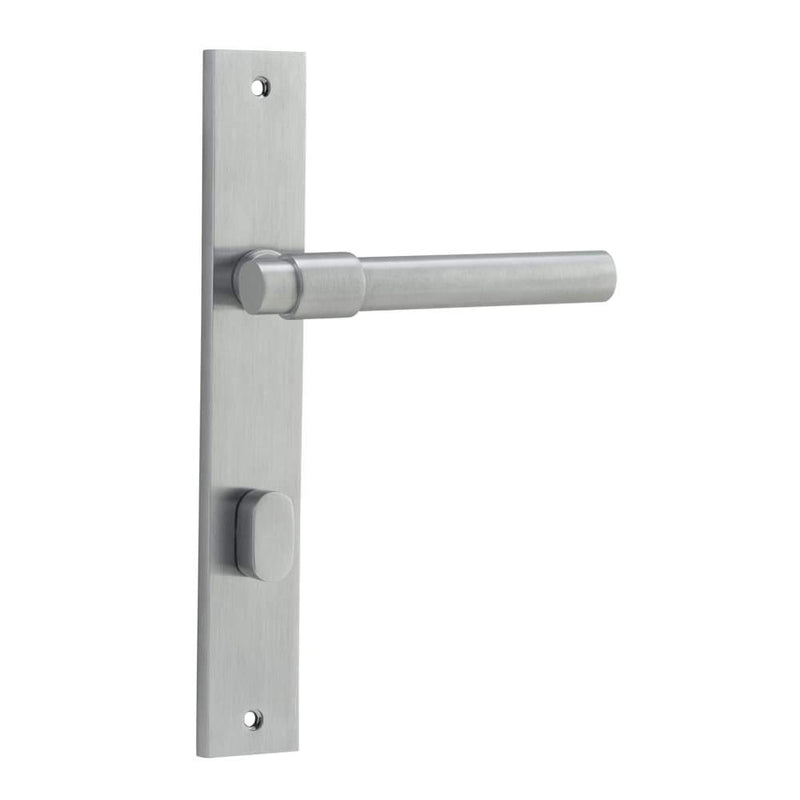 Door Lever Helsinki Rectangular Privacy Pair Brushed Chrome