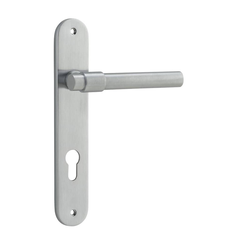 Door Lever Helsinki Oval Euro Pair Brushed Chrome