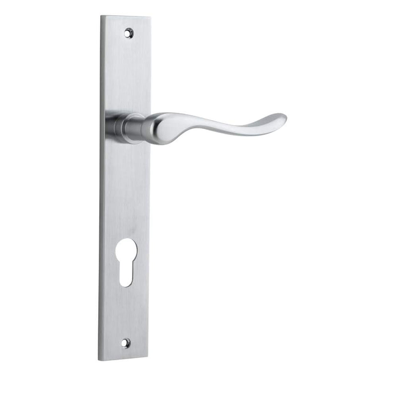 Door Lever Stirling Rectangular Euro Pair Brushed Chrome