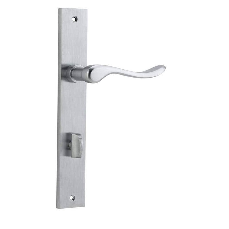Door Lever Stirling Rectangular Privacy Pair Brushed Chrome
