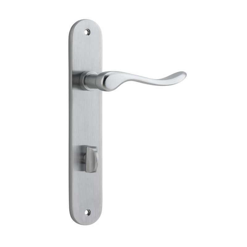 Door Lever Stirling Oval Privacy Pair Brushed Chrome