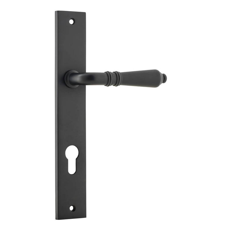Door Lever Sarlat Rectangular Euro Matt Black