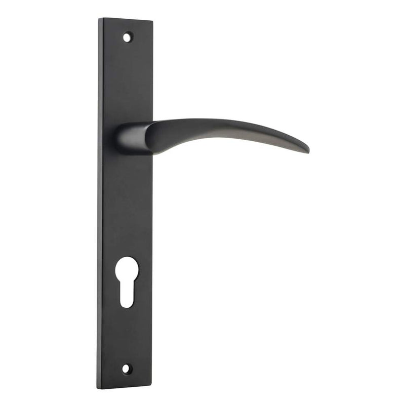 Door Lever Oxford Rectangular Euro Matt Black