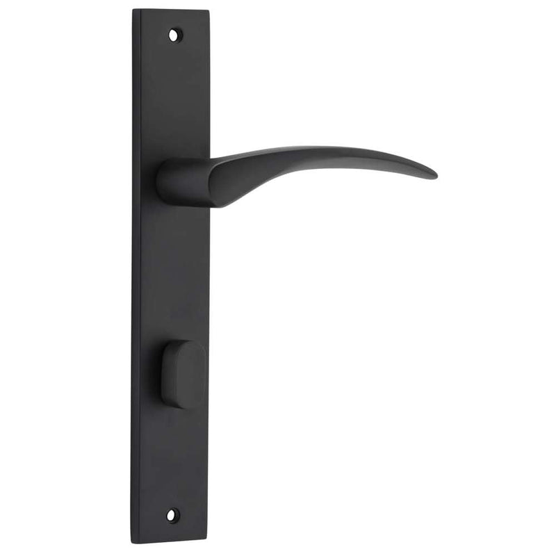 Door Lever Oxford Rectangular Privacy Matt Black
