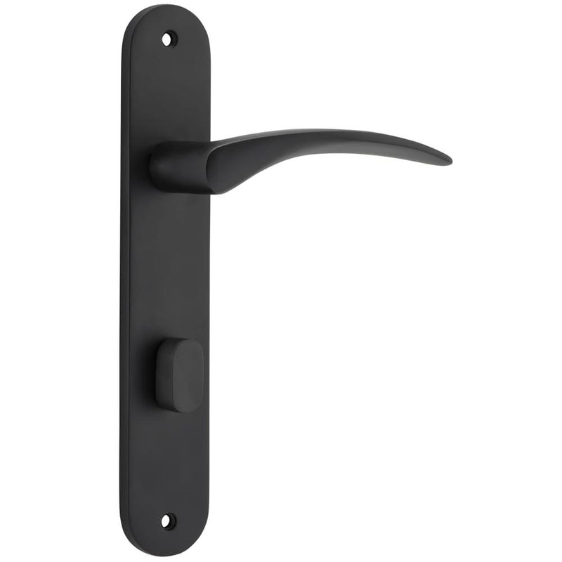 Door Lever Oxford Oval Privacy Matt Black