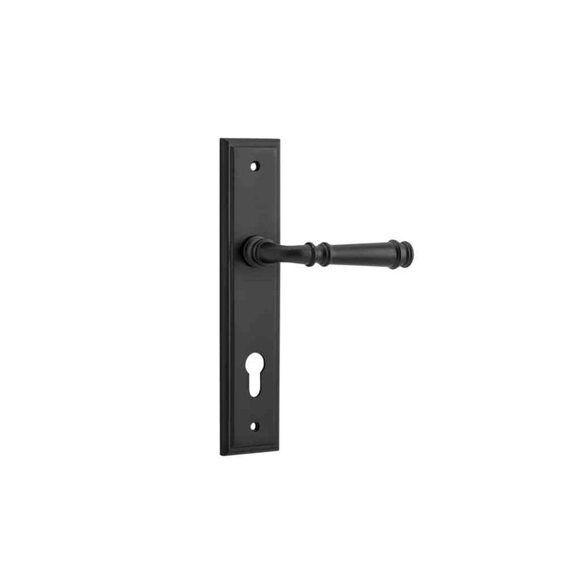 Door Lever Verona Stepped Euro Matt Black