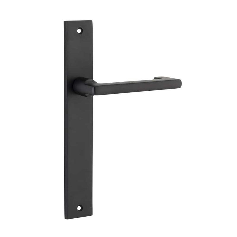 Door Lever Baltimore Return Rectangular Latch Pair Matt Black