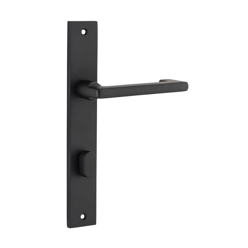 Door Lever Baltimore Return Rectangular Privacy Pair Matt Black
