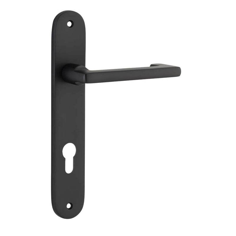 Door Lever Baltimore Return Oval Euro Pair Matt Black