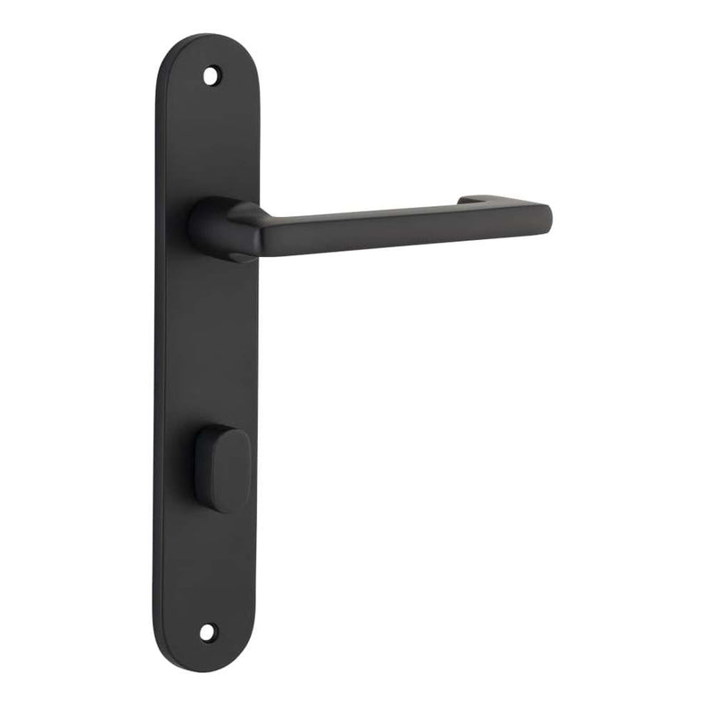 Door Lever Baltimore Return Oval Privacy Pair Matt Black