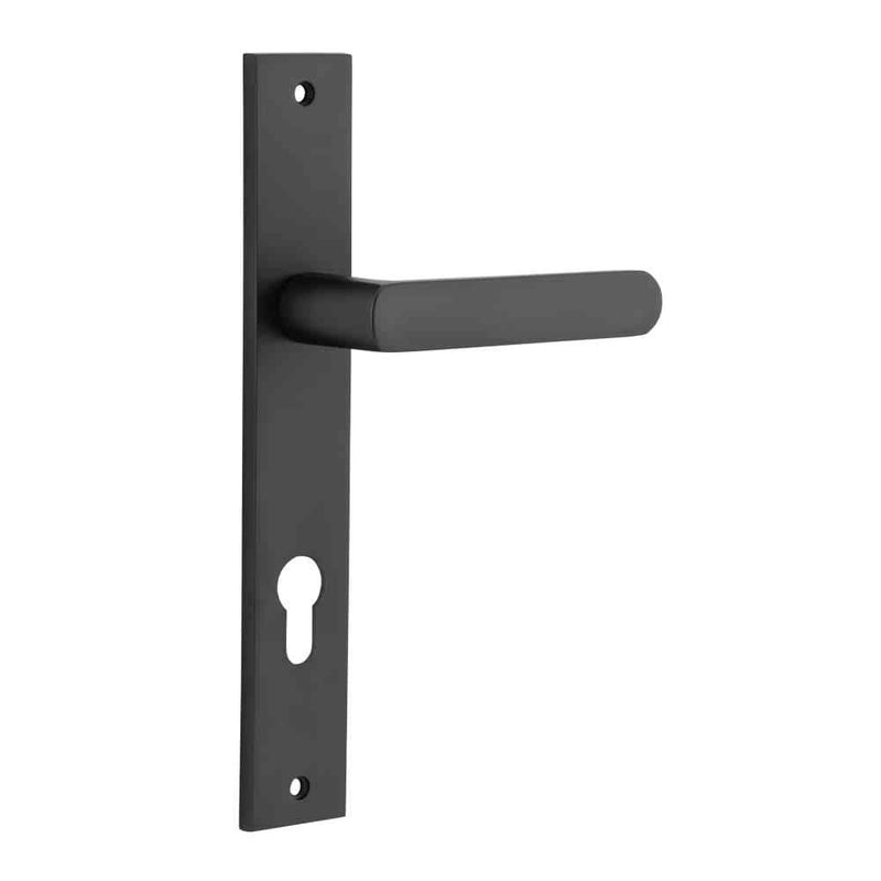 Door Lever Osaka Rectangular Euro Pair Matt Black