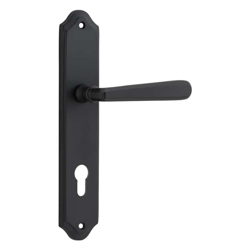 Door Lever Copenhagen Shouldered Euro Pair Matt Black