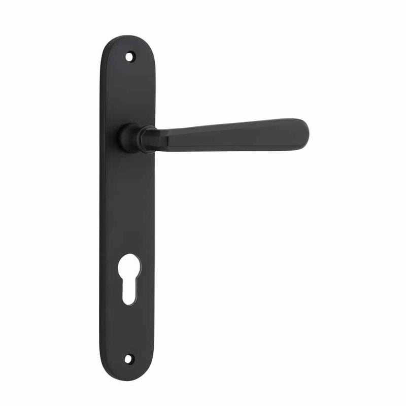Door Lever Copenhagen Oval Euro Pair Matt Black
