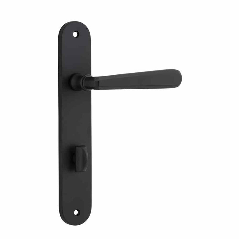 Door Lever Copenhagen Oval Privacy Pair Matt Black
