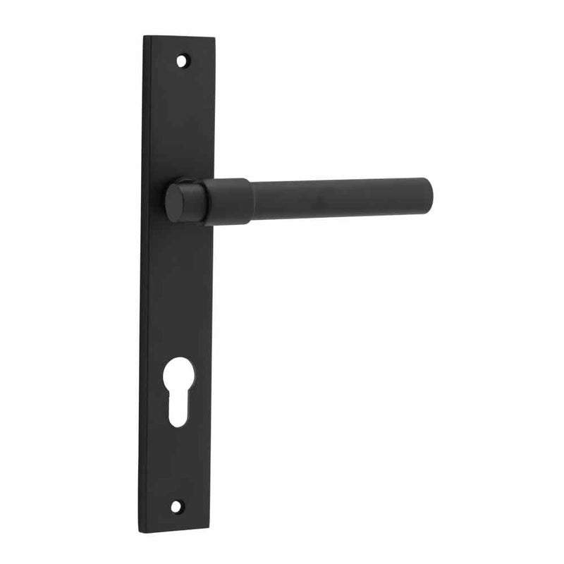 Door Lever Helsinki Rectangular Euro Pair Matt Black