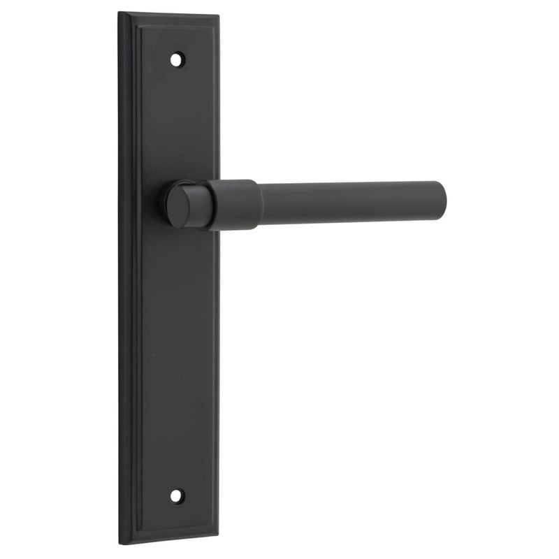 Door Lever Helsinki Stepped Latch Pair Matt Black