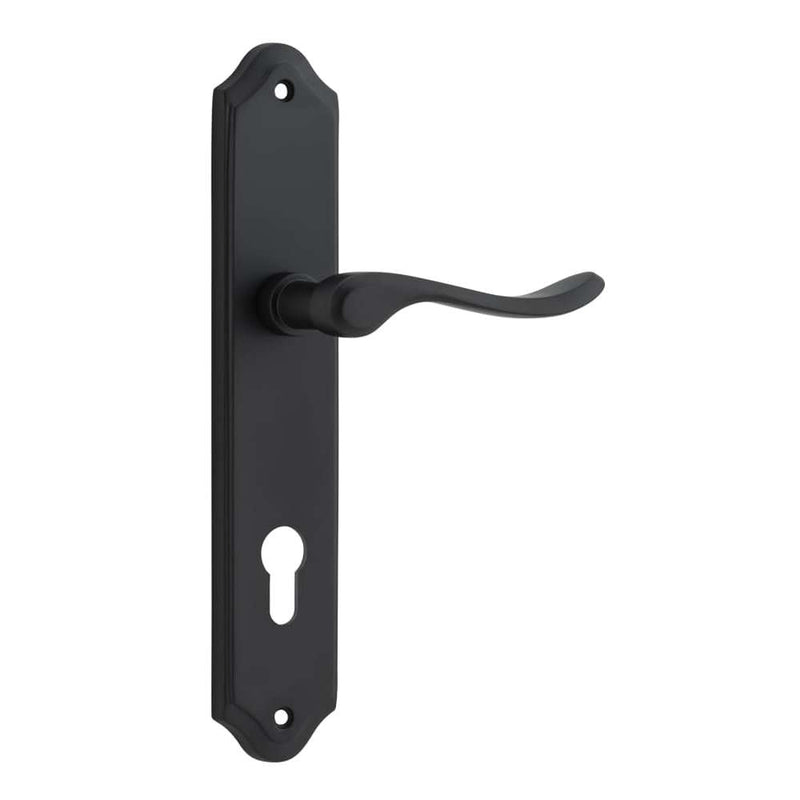 Door Lever Stirling Shouldered Euro Pair Matt Black