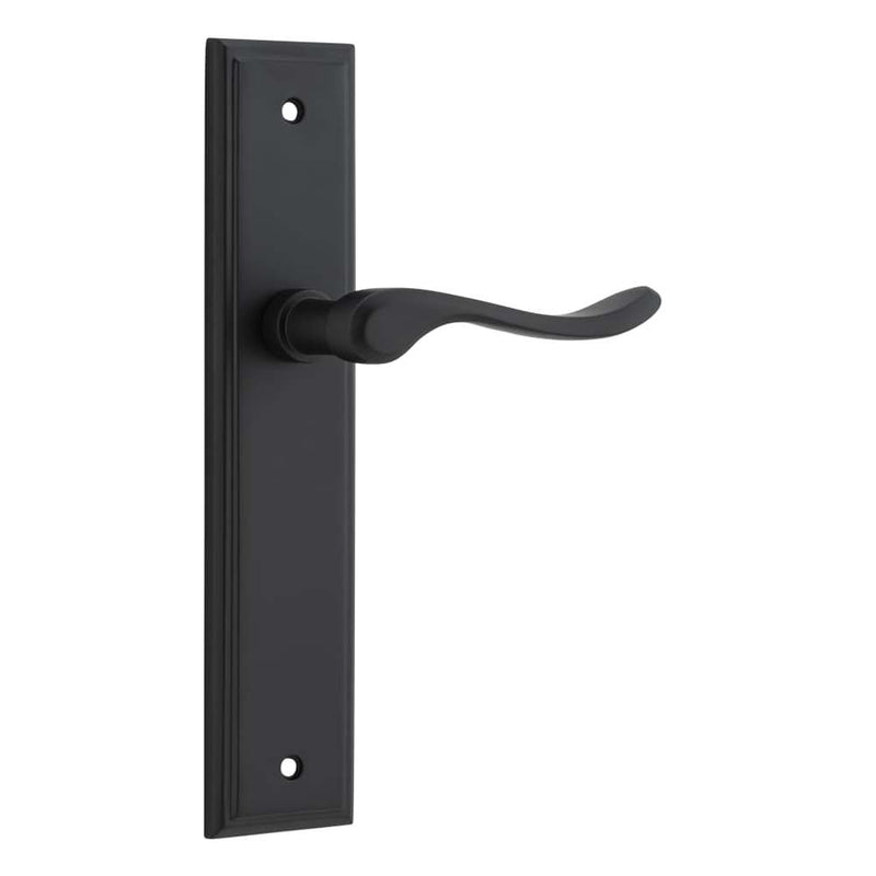 Door Lever Stirling Stepped Latch Pair Matt Black