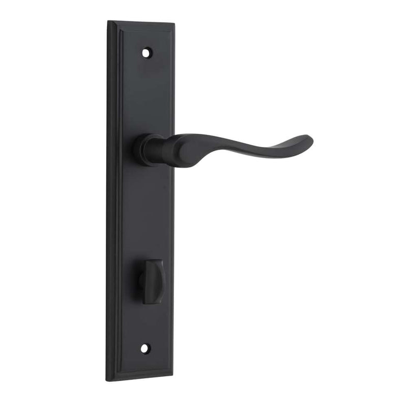 Door Lever Stirling Stepped Privacy Pair Matt Black