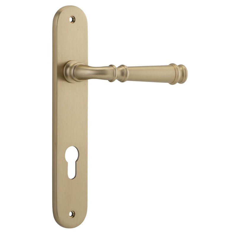 Door Lever Verona Oval Euro Brushed Brass