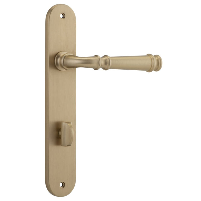 Door Lever Verona Oval Privacy Brushed Brass