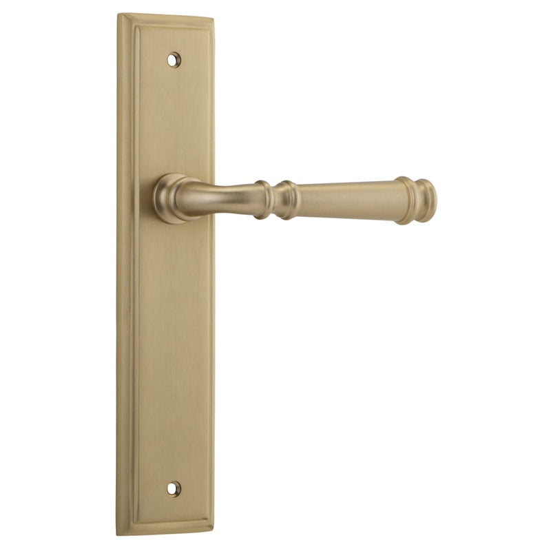 Door Lever Verona Stepped Latch Brushed Brass