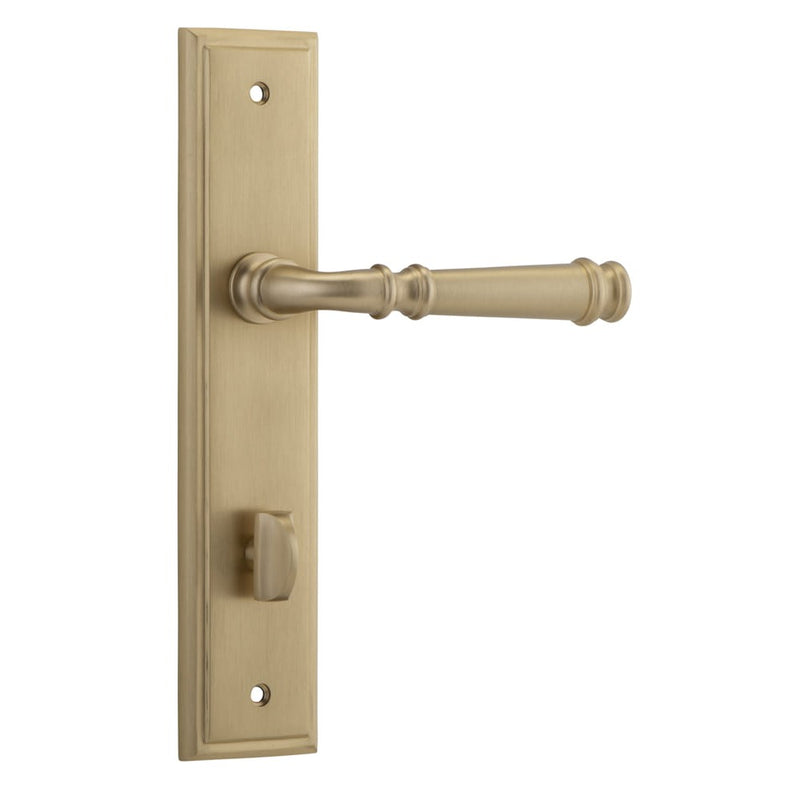 Door Lever Verona Stepped Privacy Brushed Brass
