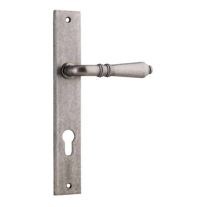 Door Lever Sarlat Rectangular Euro Distressed Nickel