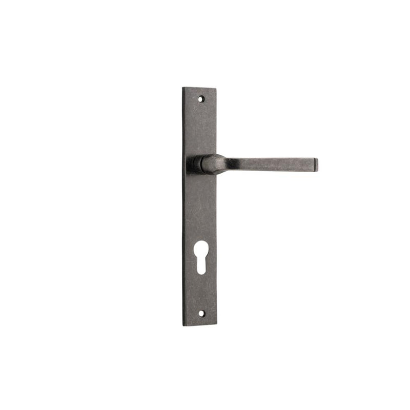 Door Lever Annecy Rectangular Euro Distressed Nickel