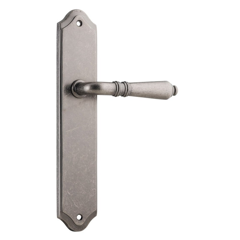 Door Lever Sarlat Shouldered Latch Distressed Nickel