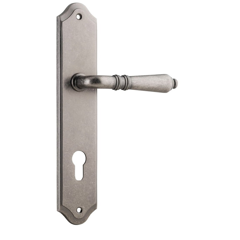 Door Lever Sarlat Shouldered Euro Distressed Nickel