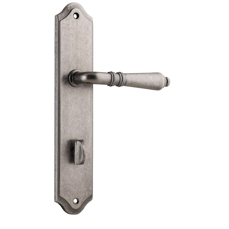 Door Lever Sarlat Shouldered Privacy Distressed Nickel