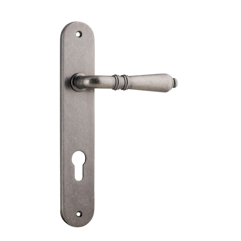 Door Lever Sarlat Oval Euro Distressed Nickel