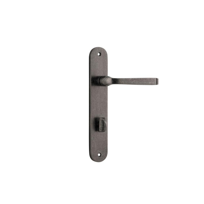 Door Lever Annecy Oval Privacy Distressed Nickel