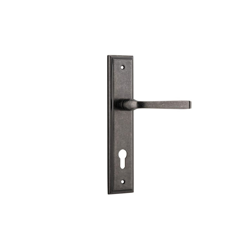Door Lever Annecy Stepped Euro Distressed Nickel
