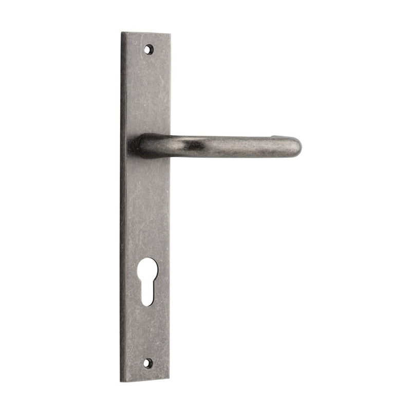Door Lever Oslo Rectangular Euro Distressed Nickel